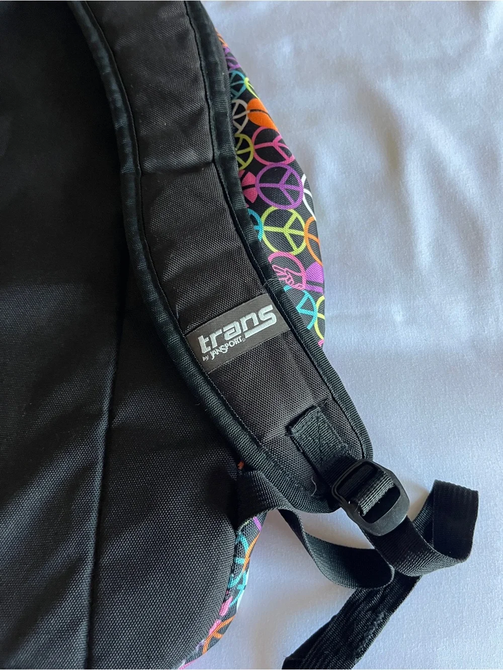 Trans by JanSport Multi-Color Peace Sign Backpack School Bag Organizer OS
